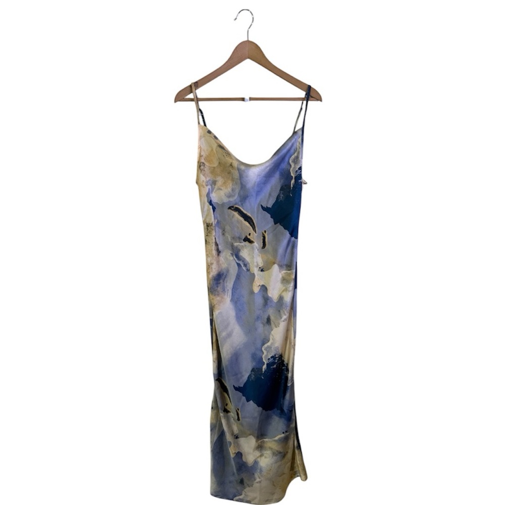 [Micas] Abstract Print Midi Slip Dress